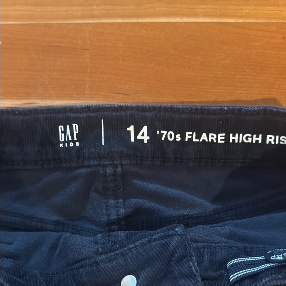 GAP Girls Dark Blue Flare Corduroy Pants - Picture 2 of 4